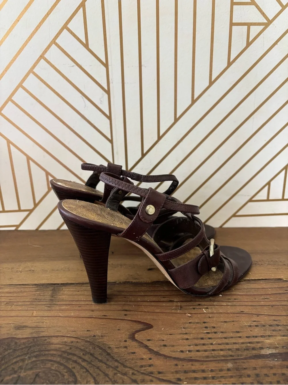 Circus by Sam Edelman Dark Brown Strappy Buckle Sandals